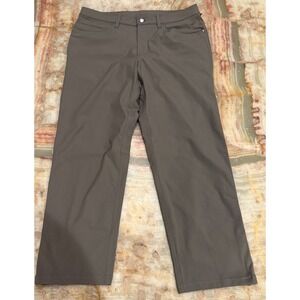 Lululemon Mens Chino Pants Brown ABC Classic Fit Warpstreme Straight Fit 32 Tall